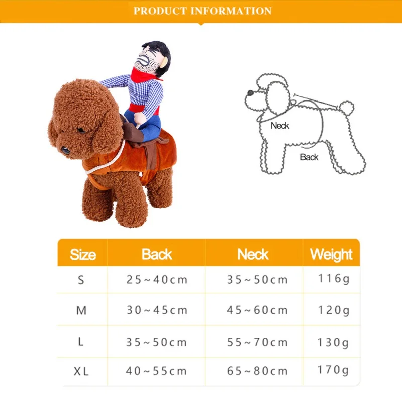 Novelty Cowboy Rider Dog Costume for Dogs Clothes Party Halloween Pet Costume New Year Outfit Pet Cat Clothes Chihuahua - Image 6