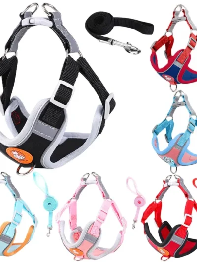 Pet Dog harness No Pull Breathable Reflective Dog harness and Leash Set Adjustable Harness Dog For kitten Puppy Pet accessories