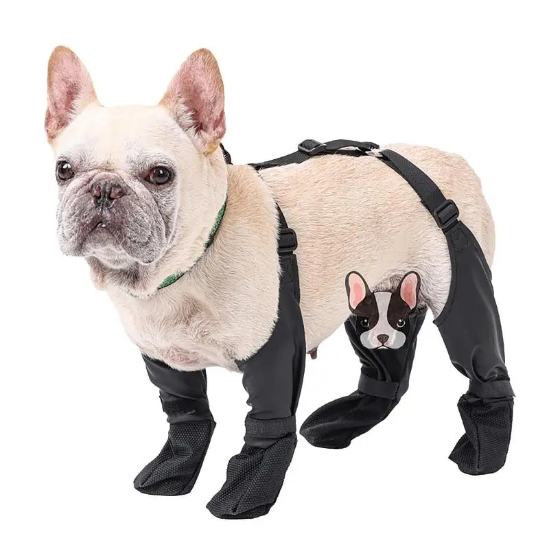 Dog Boots with Suspenders Waterproof Dog Shoes Paw Protectors Adjustable Pet Clothing Booties for Dog Winter Outdoor supplies