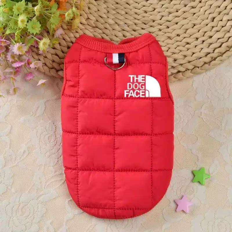 Designer Trendy Dog Clothes Winter Warm Pet Coat with fur on the inside with Dog Face Stereo Logo for Small to Medium size dog like French Bulldog, Havanese and Costume - Image 5