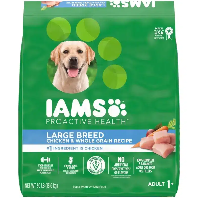 High Protein with Real Chicken Flavor Dry Dog Food for Large Breed Adult Dog, 30 lb. Bag