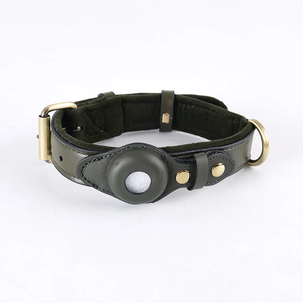 New Leather Anti-Lost Dog Collar With Airtag Holder For The Apple Airtag Heavy Duty Anti Lost Positioning Collar Dog Accessories - Image 9