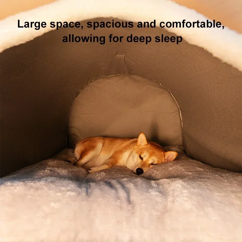 Big Dog Kennel Warm Winter Dog House Mat Detachable Washable Dogs Bed Nest Deep Sleep Tent for Medium Large Dogs House Supplies - Image 4