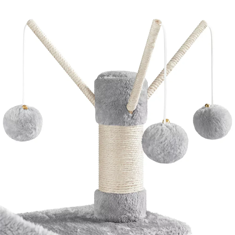 SmileMart 67'' H Multi-Level Cat Tree Cat Tower Condos,Cat Supplies,Cat Climbing Frame,Cat Toys,So That Cats Can Play Happily - Image 3