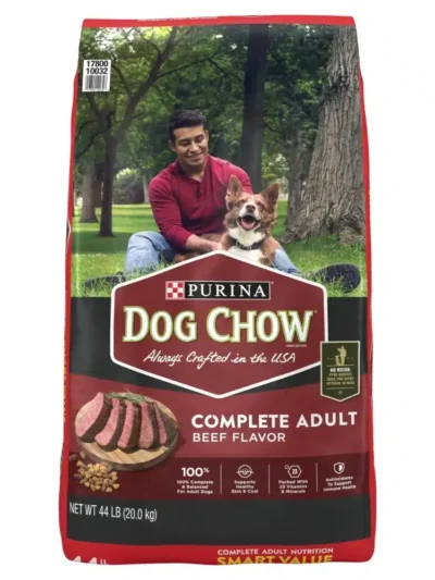 Purina Dog Chow Beef Flavor Dry Dog Food, 44 lb Bag