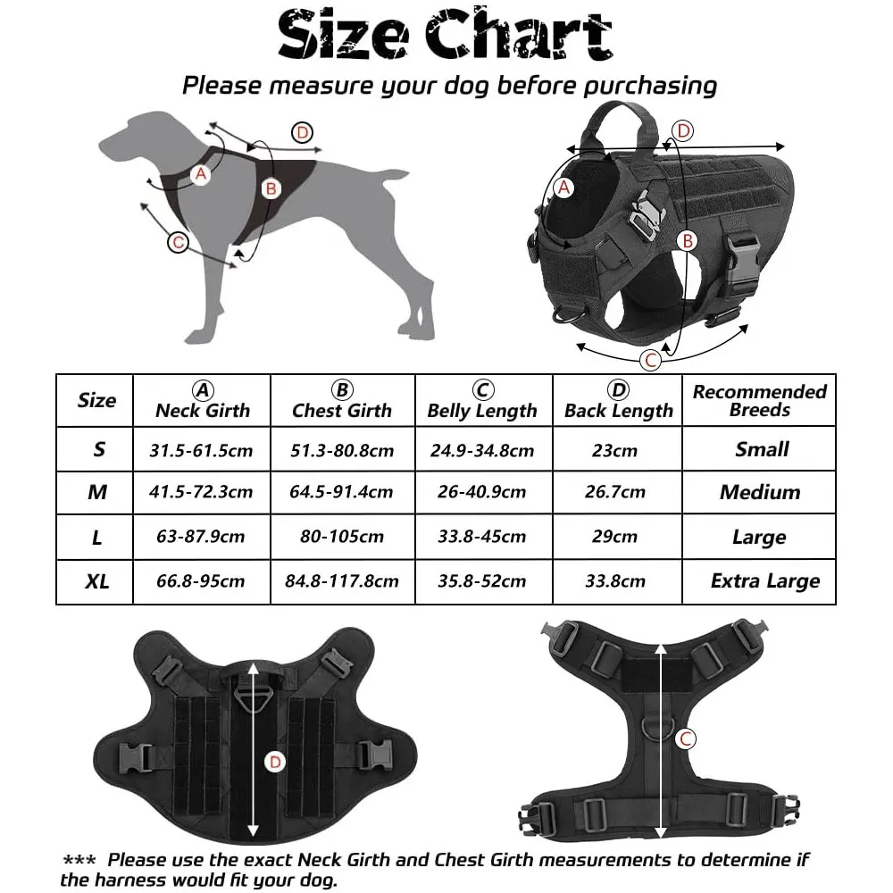 Tactical Dog Harness for Military K9 German Shepherd & Large Dogs - Image 2