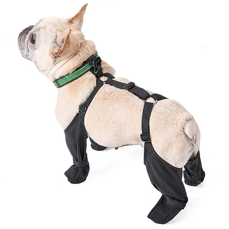 Dog Boots with Suspenders Waterproof Dog Shoes Paw Protectors Adjustable Pet Clothing Booties for Dog Winter Outdoor supplies - Image 4