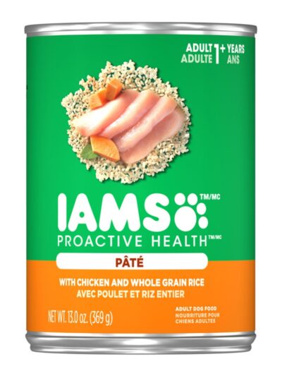 IAMS Proactive Health PatÃ© Adult Wet Dog Food Pate w/Chicken & Rice 13.2oz (Case of 12)