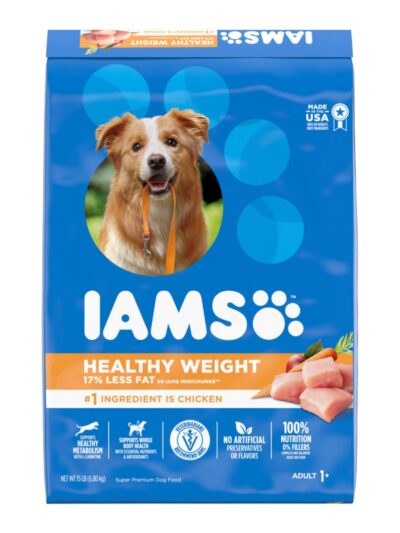 IAMS Healthy Weight Adult Dry Dog Food Chicken 15lb