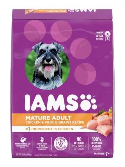 IAMS Mature Adult Senior Dry Dog Food Real Chicken 15lb