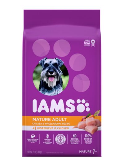 IAMS Mature Adult Senior Dry Dog Food Real Chicken 7lb