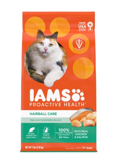 IAMS Proactive Health Hairball Care Adult Dry Cat Food Chicken & Salmon 7lb