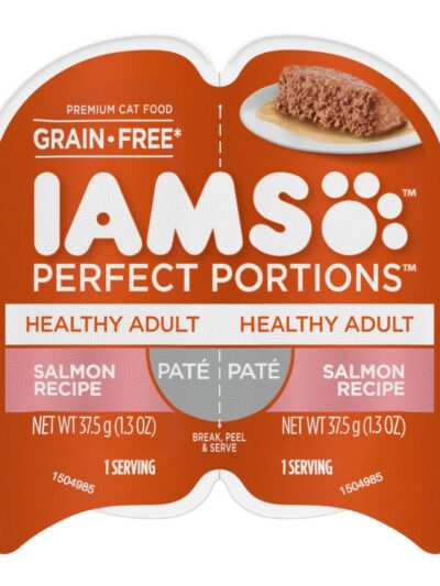 IAMS Perfect Portions Grain Free Healthy Paté Adult Wet Cat Food Salmon 2.6oz 24pk