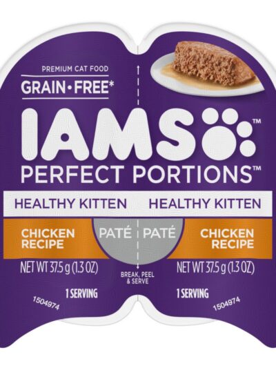 IAMS Perfect Portions Grain Free Healthy PatÃ© Kitten Wet Cat Food Chicken 2.6oz 24pk
