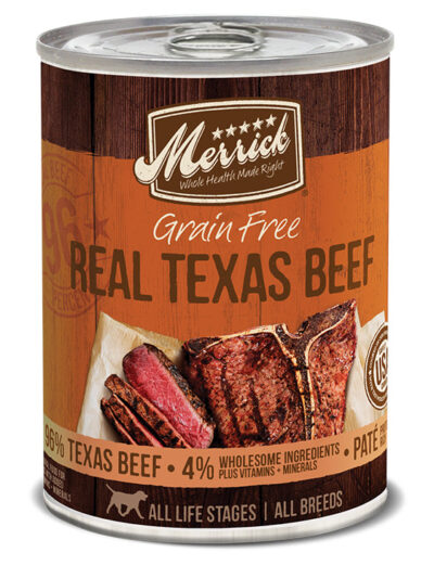 Merrick Grain Free Real Texas Beef Canned Dog Foods 12.7oz. (Case of 12)