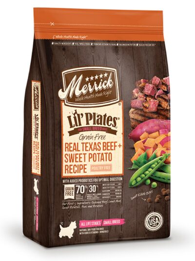 Merrick Lil Plates Grain Free Real Texas Beef And Sweet Potato Recipe 12Lb