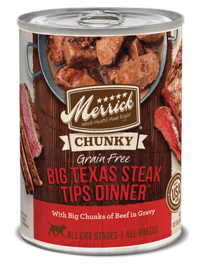 Merrick Dog Chunky Big Texas Steak 12.7oz. (Case of 12)
