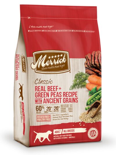 Merrick Classic Real Beef And Green Peas Recipe With Ancient Grains 4Lb