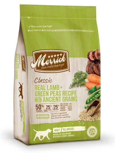 Merrick Classic Real Lamb And Green Peas Recipe With Ancient Grains 4 Lbs