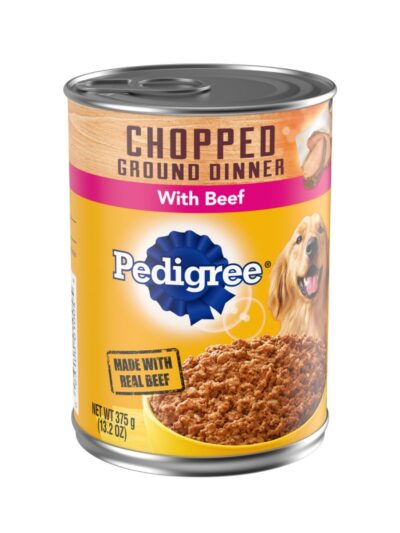 Pedigree Chopped Ground Dinner Adult Wet Dog Food Beef 22oz 12pk