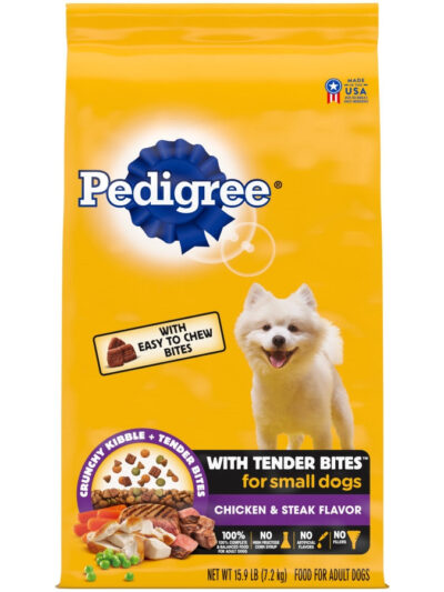 Pedigree Complete Nutrition Tender Bites Small Breed Adult Dry Dog Food Chicken & Steak 15.9lb