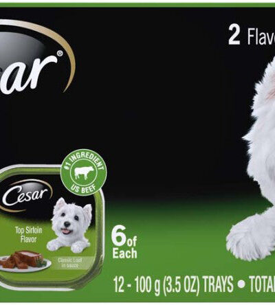 Cesar Classic Loaf in Sauce Adult Wet Dog Food Variety Pack (Grilled Chicken, Top Serloin) 42.3oz 12pk