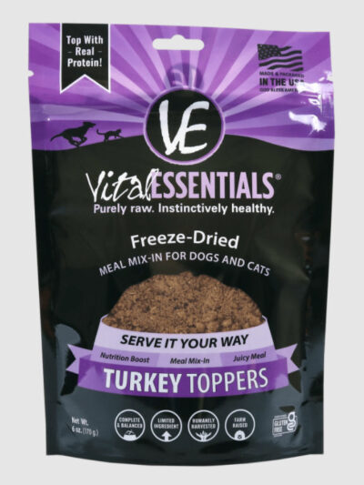 Vital Essentials Freeze Dried Dog And Cat Turkey - Toppers 6oz.