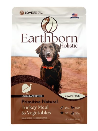 Earthborn Holistic Primitive Natural Grain-Free Dry Dog Food Turkey Meal & Vegetables 12.5lb