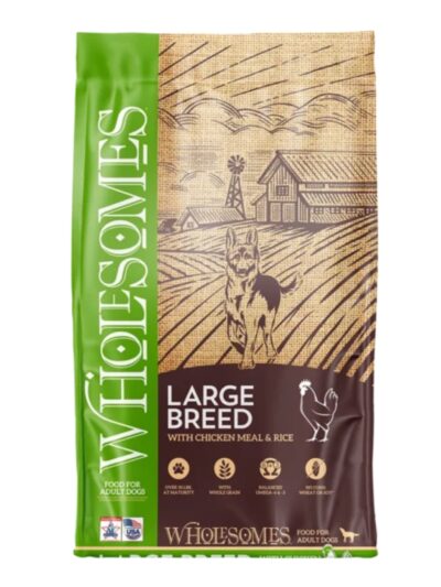 Wholesomes Large Breed Dry Dog Food Chicken Meal & Rice 40lb