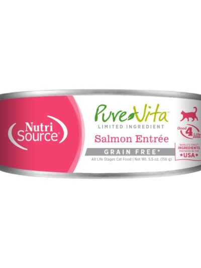 NutriSource PureVita LID Grain Free Canned Cat Food Salmon EntrÃ©e 5.5oz