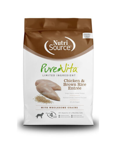NutriSource PureVita LID Dry Dog Food Chicken & Brown Rice EntrÃ©e 25lb
