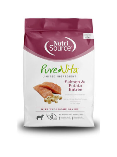 NutriSource PureVita LID Dry Dog Food Salmon & Potato EntrÃ©e 25lb