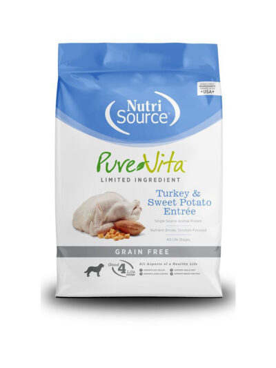 NutriSource PureVita LID Grain Free Dry Dog Food Turkey & Sweet Potato EntrÃ©e 25lb