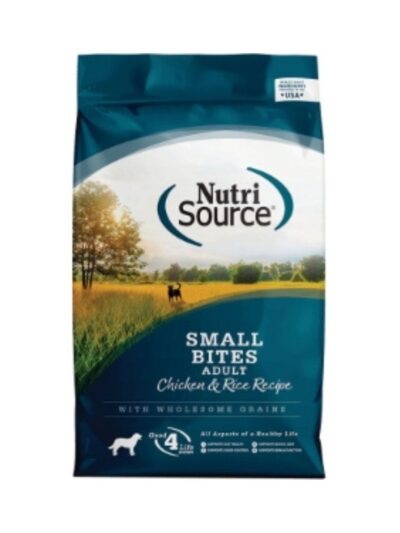 NutriSource Small Bites Adult Dry Dog Food Chicken & Rice 12lb