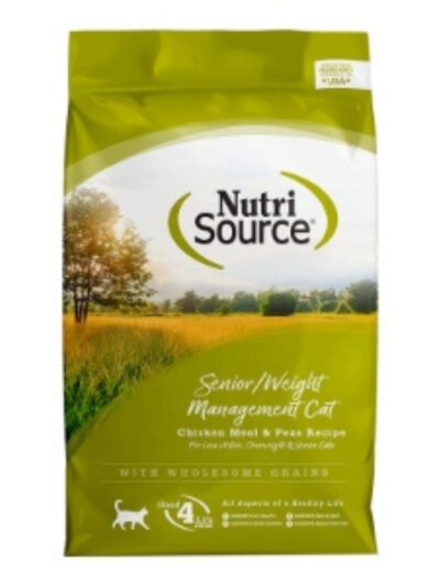 NutriSource Senior Weight Management Dry Cat Food Chicken Meal & Peas 12lb