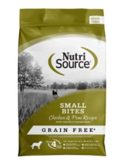 NutriSource Small Bites Grain Free Dry Dog Food Chicken & Peas 12lb