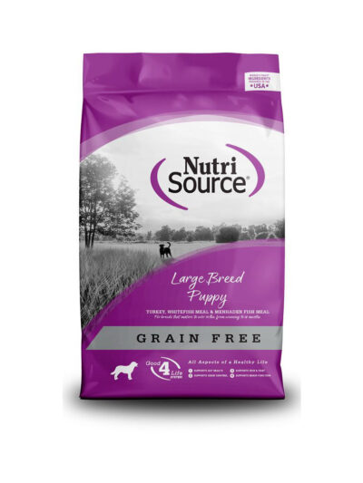 NutriSource Large Breed Puppy Grain Free Dry Dog Food Turkey, Whitefish, & Menhaden 15lb