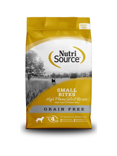 NutriSource Select Recipe Small Bites Grain Free Dry Dog Food High Plains Select 15lb