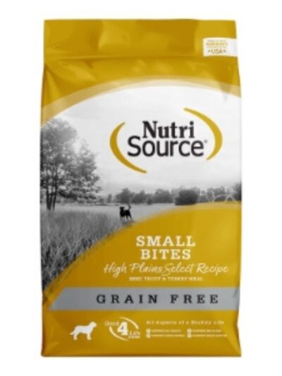 NutriSource Select Recipe Small Bites Grain Free Dry Dog Food High Plains Select 12lb