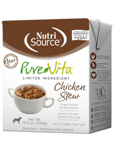 NutriSource PureVita LID Wet Dog Food Chicken Stew 12.5oz
