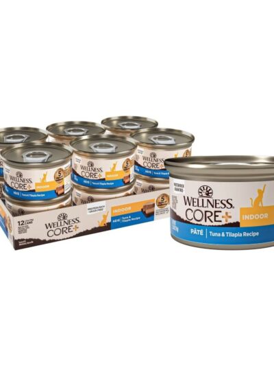 Wellness Core+ Cat Indoor Tuna Tilapia Grain-free Pate 2.8oz. (Case of 12)