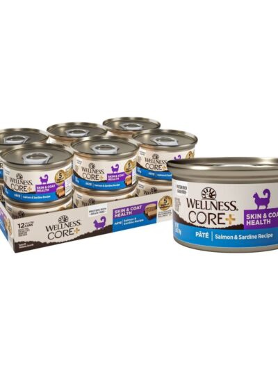 Wellness Core+ Cat Skin Coat Salmon Sardine Grain-free Pate 2.8oz. (Case of 12)