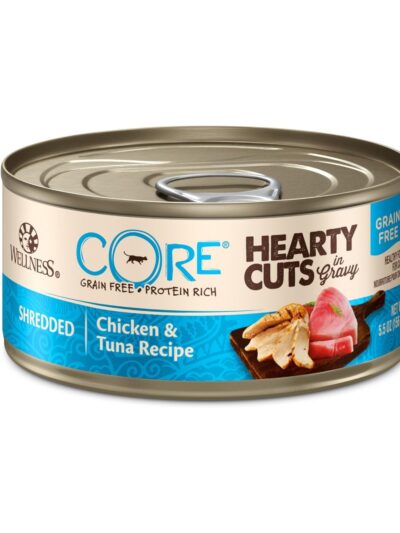Wellness Cat Core Hearty Cuts Shredded Chicken Tuna 5.5oz. (Case of 24)
