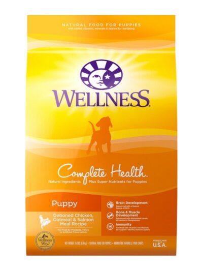 Wellness Puppy Chicken Oatmeal Salmon 15Lb Puppy Complete Health