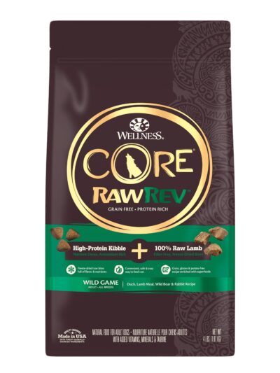 Wellness Dog Core Rawrev Wildgame 4Lb  Duck Lamb Boar Rabbit