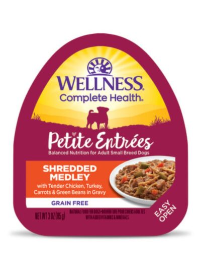 Wellness Complete Health Petite Entrées Shredded Medly Tender Chicken Turkey Carrot Green Bean 3oz. (Case of 12)