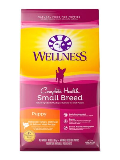 Wellness Puppy Small Breed Turkey Oatmeal Salmon 4Lb Complete Health