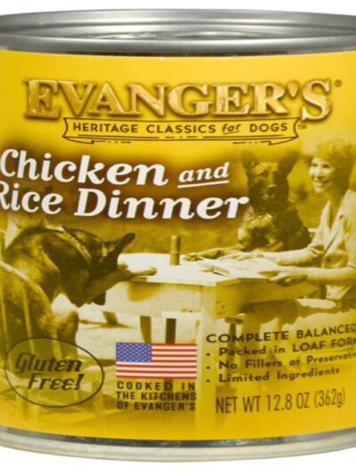 Evanger's Heritage Classic Wet Dog Food Chicken & Rice 12.8oz 12pk