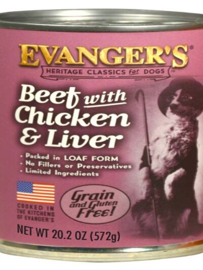 Evanger's Heritage Classic Wet Dog Food Beef, Chicken & Liver 20.2oz 12pk