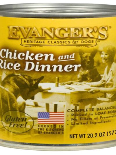 Evanger's Heritage Classic Wet Dog Food Chicken & Rice 20.2oz 12pk